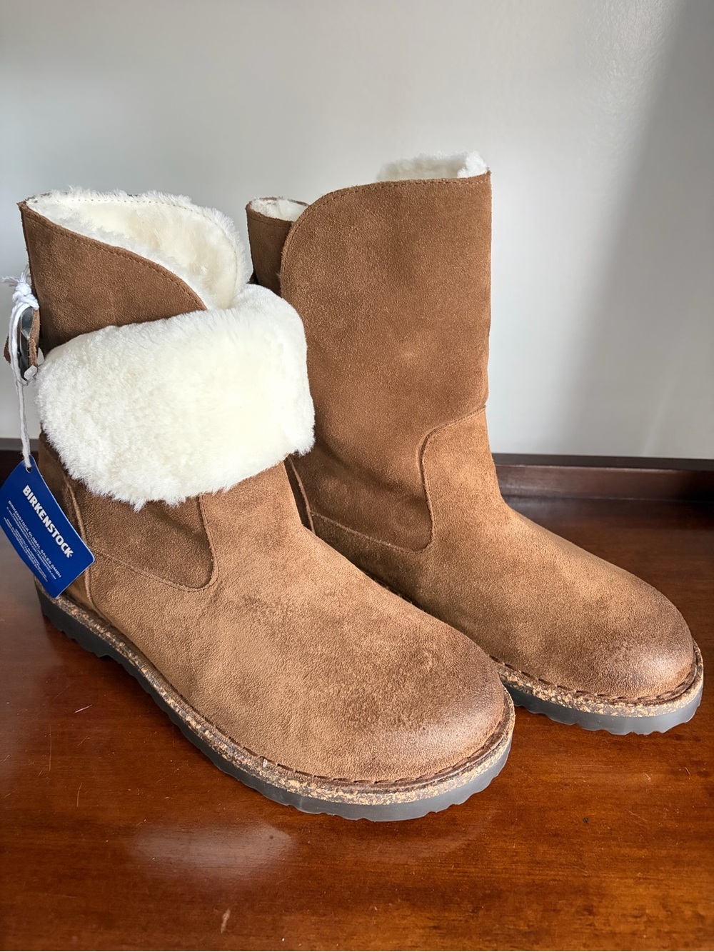 Birkenstock Uppsala Shearling Leather Brown Boots Size 39/8-8.5